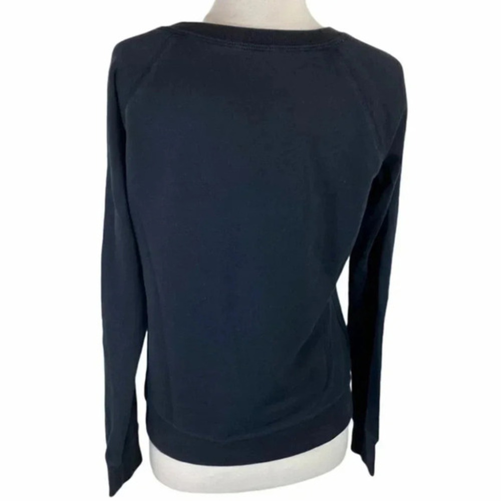 Pink Victoria's Secret Sweatshirt S Black Leopard Love Graphic V-Neck Pullover - Picture 3 of 5